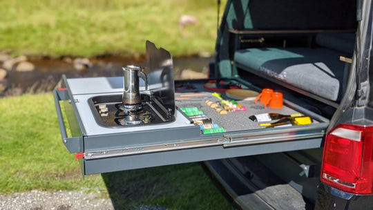 ideas for a pullout kitchen on a campervan