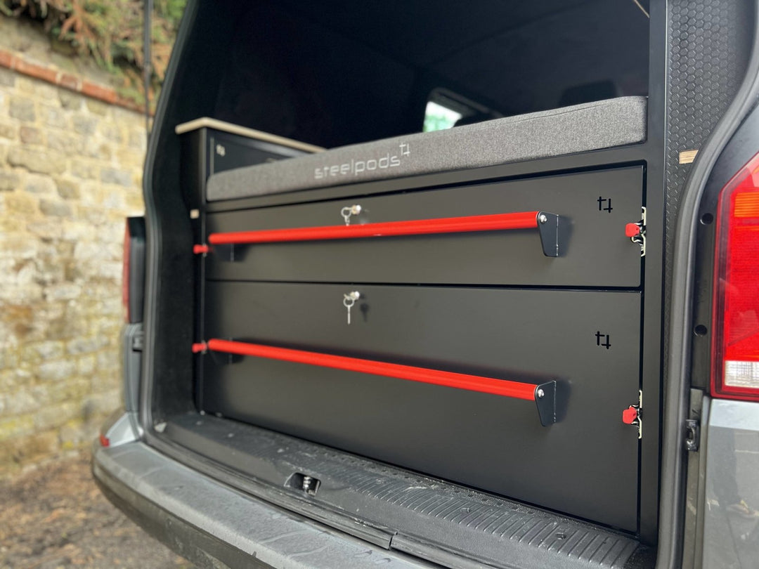 red campervan interior